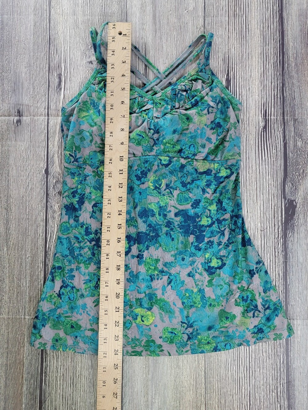 REI Floral Racerback Tank Top With Built In Bra - Picture 7 of 7
